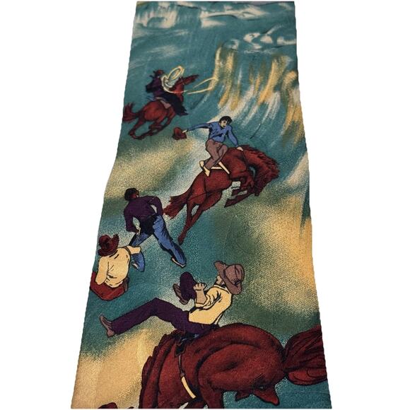 Nature’s Museum Collection Cowboy Theme Neck Tie Rockabilly Western - Picture 5 of 9